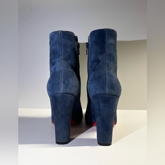Christian Louboutin Tiagadaboot 100 Navy Veau Velours size 36.5 - Picture 4 of 6